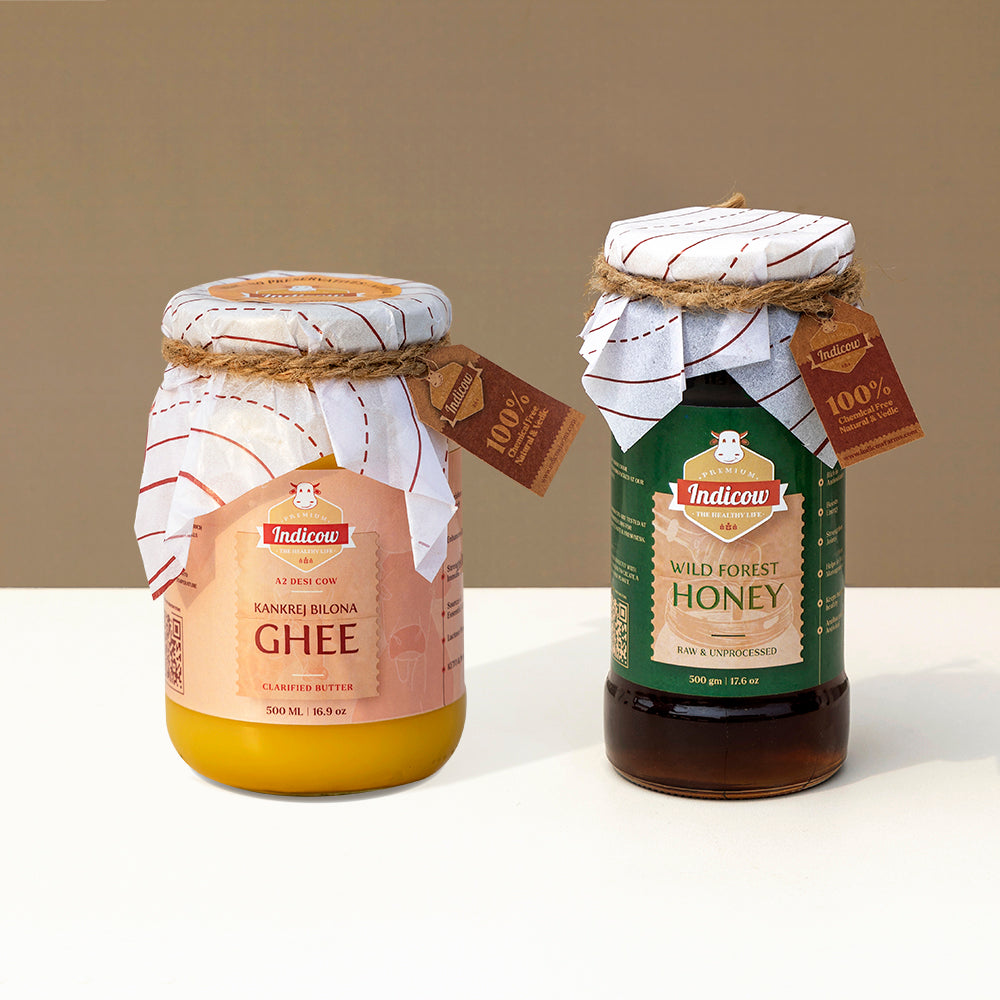 Kankrej Bilona Ghee 500ml & Wild Forest Honey 500gm (Combo)