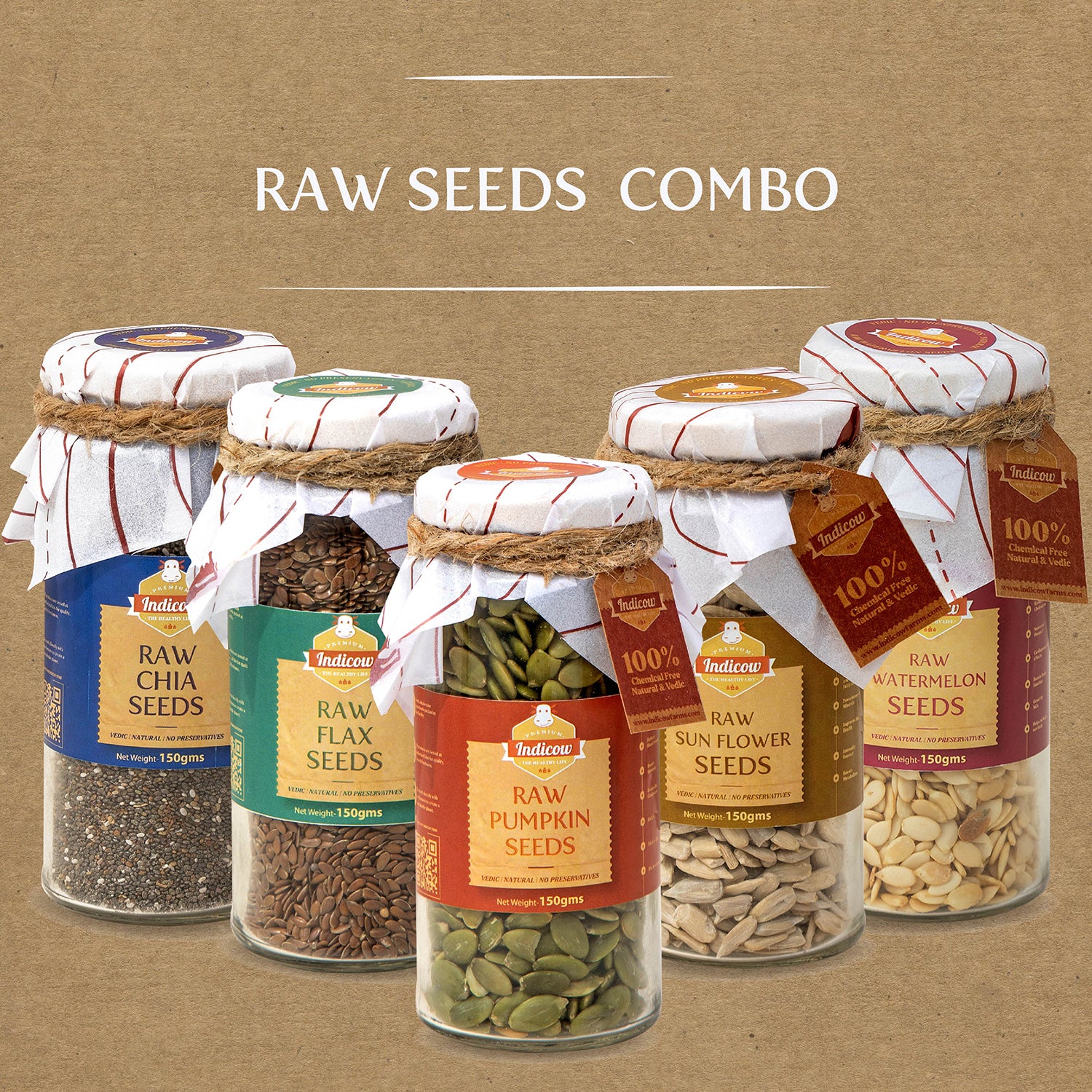 All Seeds Combo 150gm (Chia, Flax, Pumpkin, Sunflower, Watermelon)