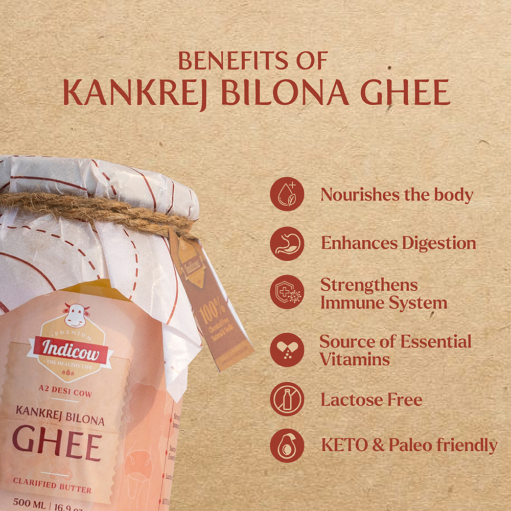 Kankrej Bilona Ghee 500ml & Wild Forest Honey 500gm (Combo)