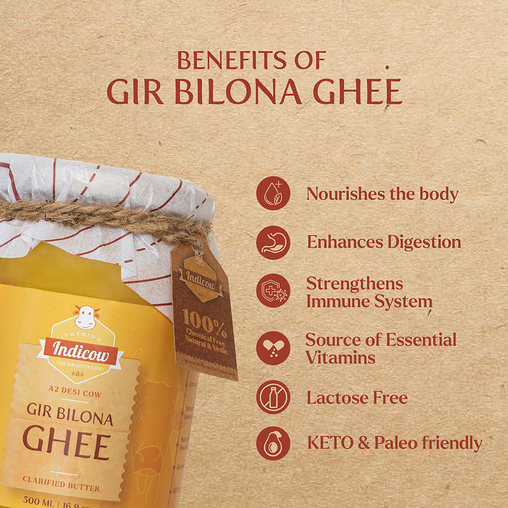 Gir Bilona Ghee 500ml & Wild Forest Honey 500gm (Combo)