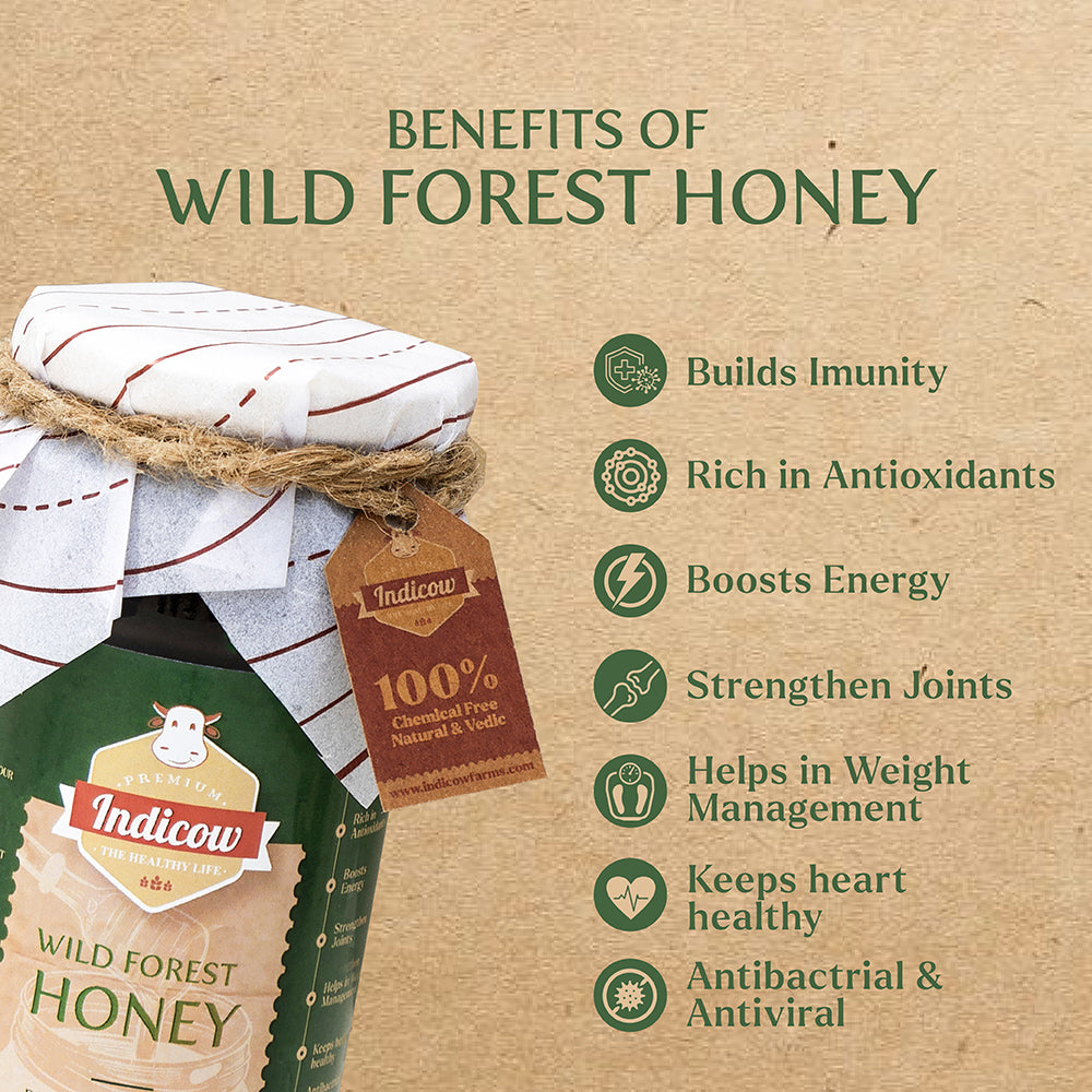 Kankrej Bilona Ghee 1L & Wild Forest Honey 500gm (Combo)