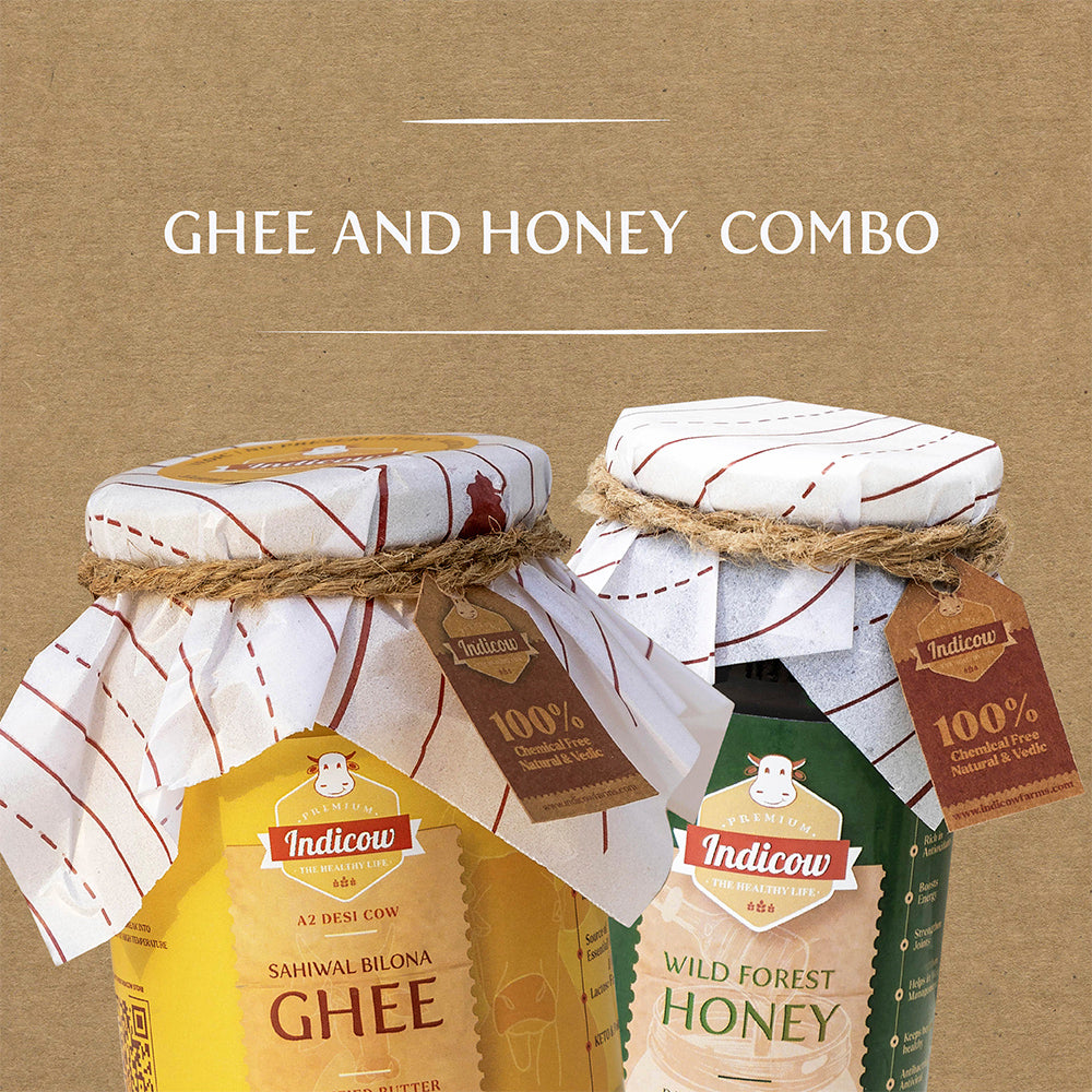 Sahiwal Bilona Ghee 500ml & Wild Forest Honey 500gm (Combo)